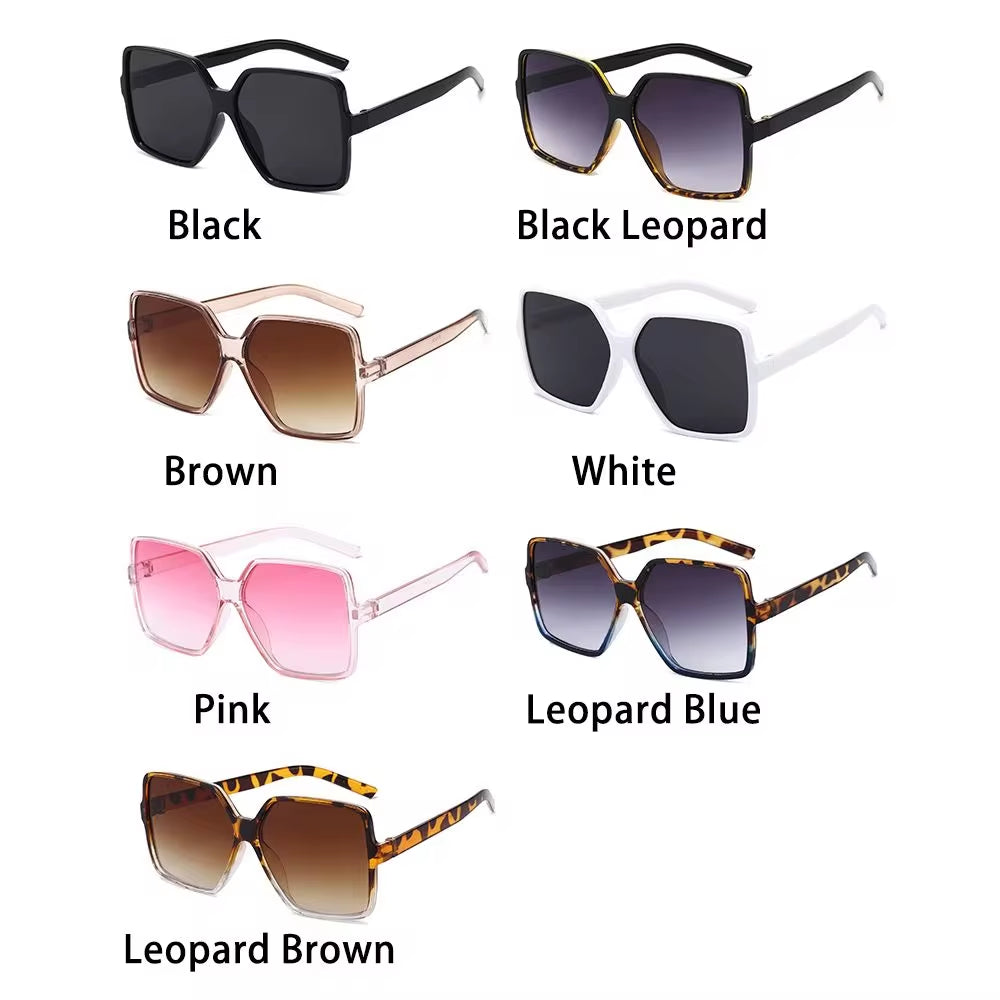 Oversized Square Sunglasses for Women and Men UV Protection Eyeglasses Retro Big Frame Sun Glasses Fashion Shades