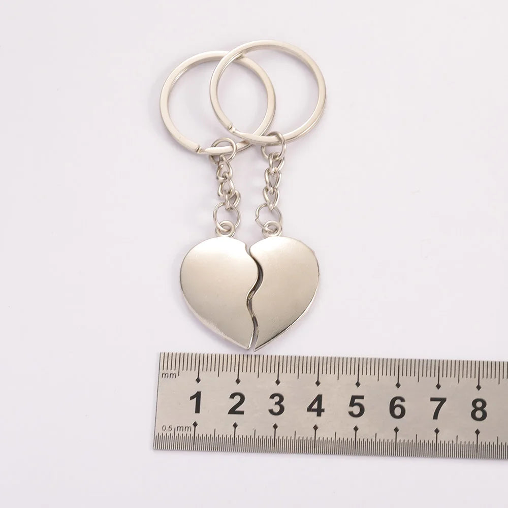 1Pair Couple Keychain Heart Key Rings Lovers Love Key Chain for Birthday Gift Souvenirs Valentine'S Day Gift Lovers Couple Gift