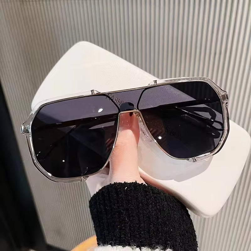 Oversized Sunglasses Women 2023 New Unique One Piece Fashion Sunglasses for Men UV400 Punk Glasses Trending Female Eyewear UV400