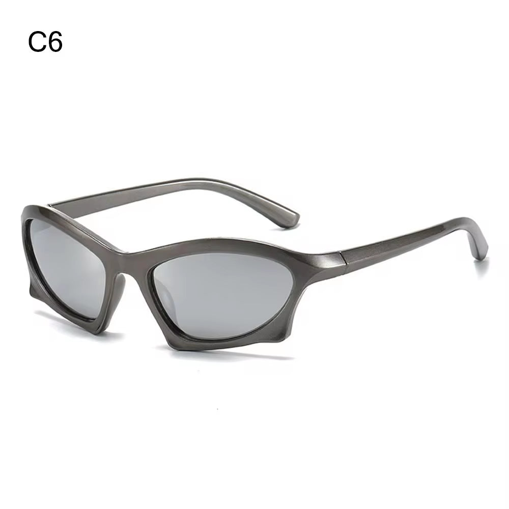 Steampunk Sunglasses Y2K Cycling Sports Women Punk Goggle Brand Designer Sun Glasses Men Silver Mirror Shades Fashion Eyewear