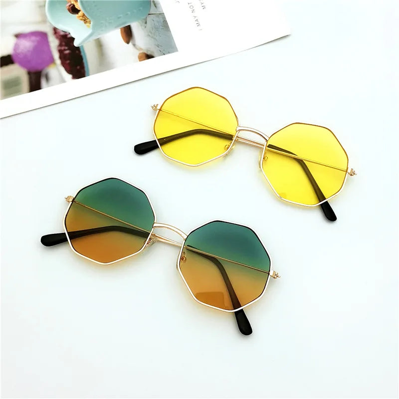 Ocean Sunglasses Ladies round Irregular Sunglasses Travel Vacation Sunscreen Sunglasses Elegant and Delicate Sunglasses