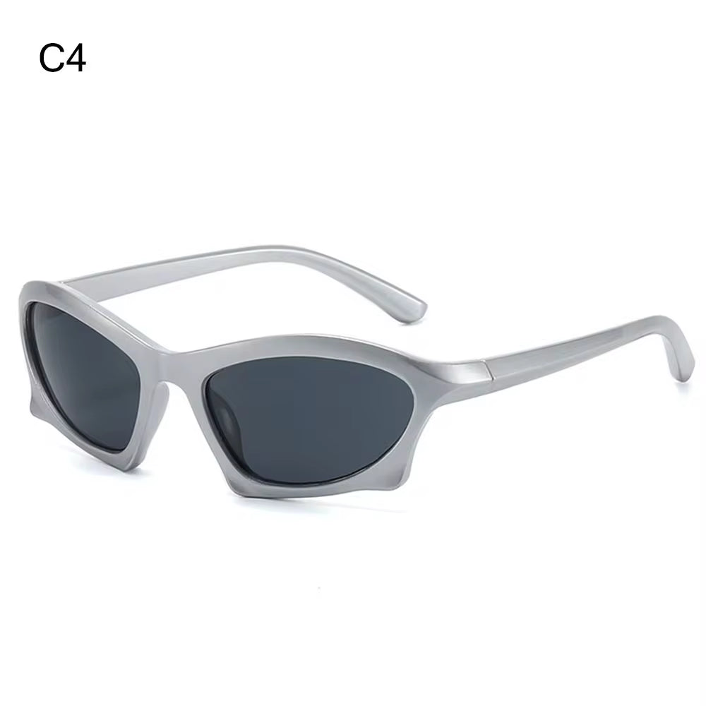 Steampunk Sunglasses Y2K Cycling Sports Women Punk Goggle Brand Designer Sun Glasses Men Silver Mirror Shades Fashion Eyewear