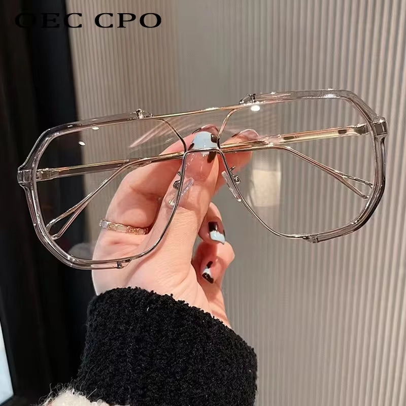 Oversized Sunglasses Women 2023 New Unique One Piece Fashion Sunglasses for Men UV400 Punk Glasses Trending Female Eyewear UV400