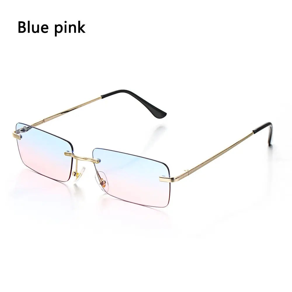 1Pc Women Vintage Sunglasses Luxury Design Rectangle Rimless Sun Glasses Retro UV400 Gradient Glasses Fashion Unisex Eyeglasses