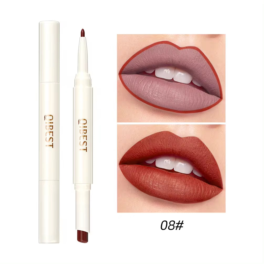 2 in 1 Matte Lipstick Lip Liner Nude Lipliner Makeup Waterproof Lipstick Pen Long Lasting Lip Pencil Makeup Lips Cosmetic