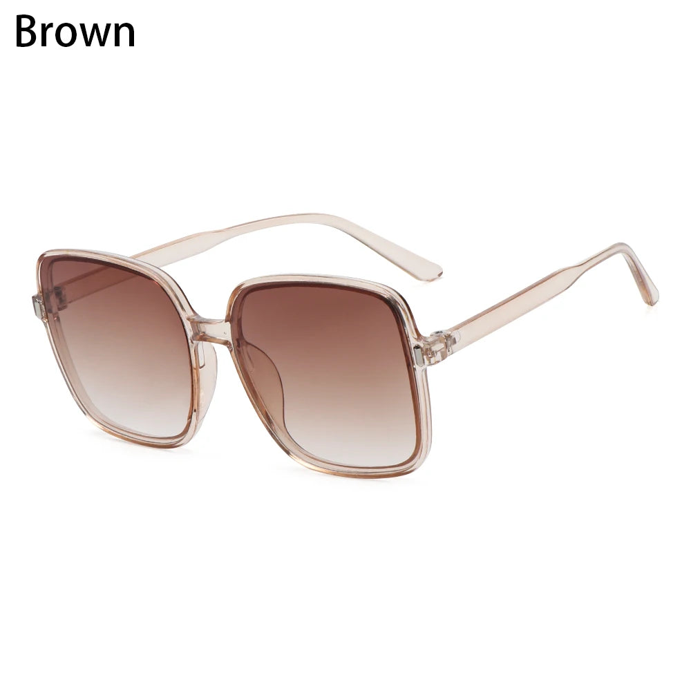 Classic Oversized Sunglasses Vintage Women Big Frame Square Sun Glasses UV400 Driver Goggles Lady Square Sunglasses