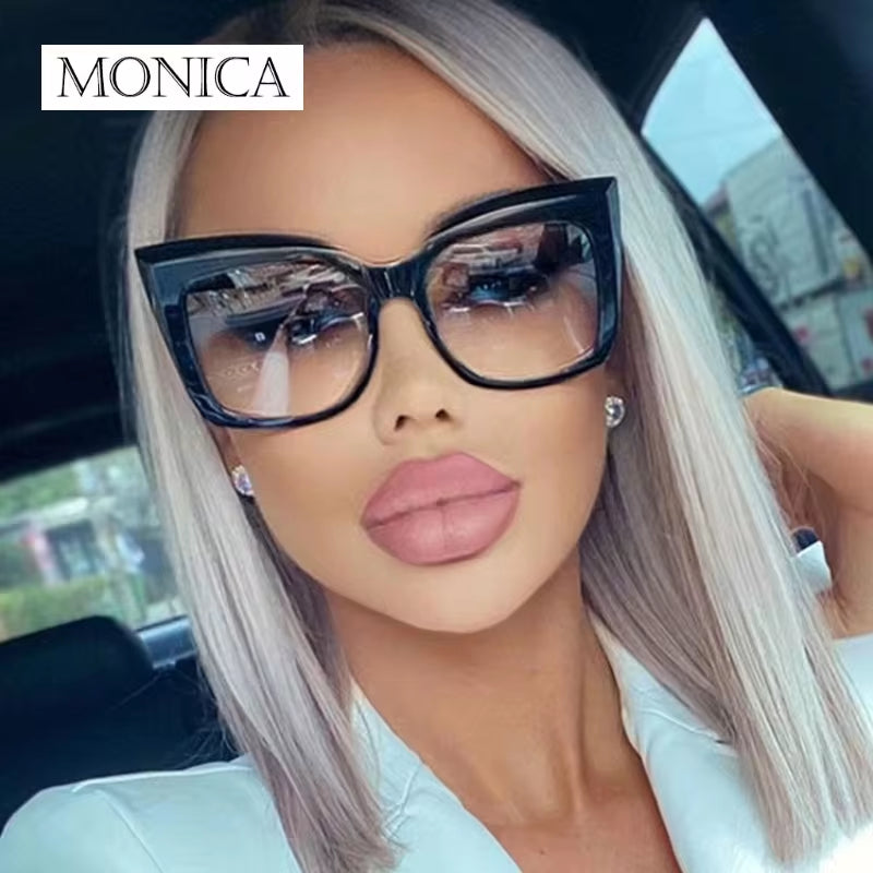 Oversized Cat Eye Sunglasses 2024 Fashion Women Shades Trending Men Gradient Sun Glasses Shades UV400 Glasses Goggles