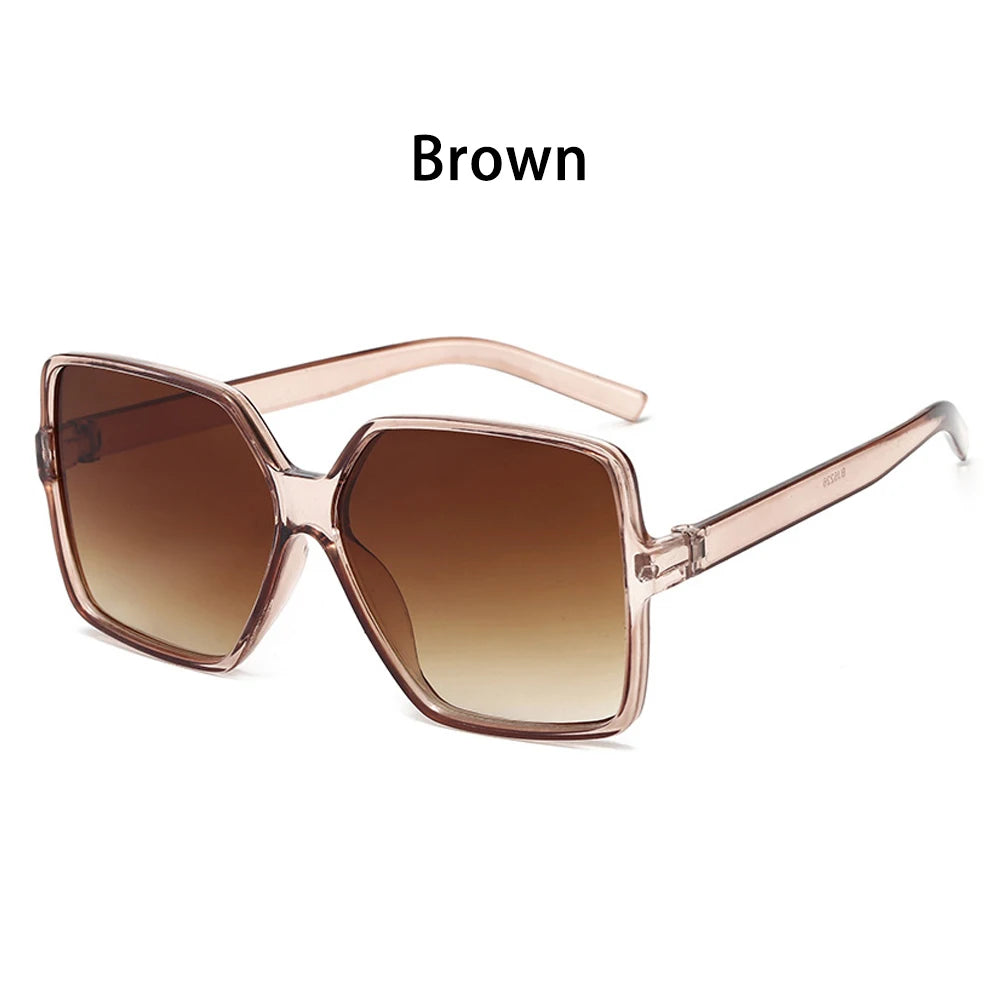 Classic Oversized Sunglasses Vintage Women Big Frame Square Sun Glasses UV400 Driver Goggles Lady Square Sunglasses