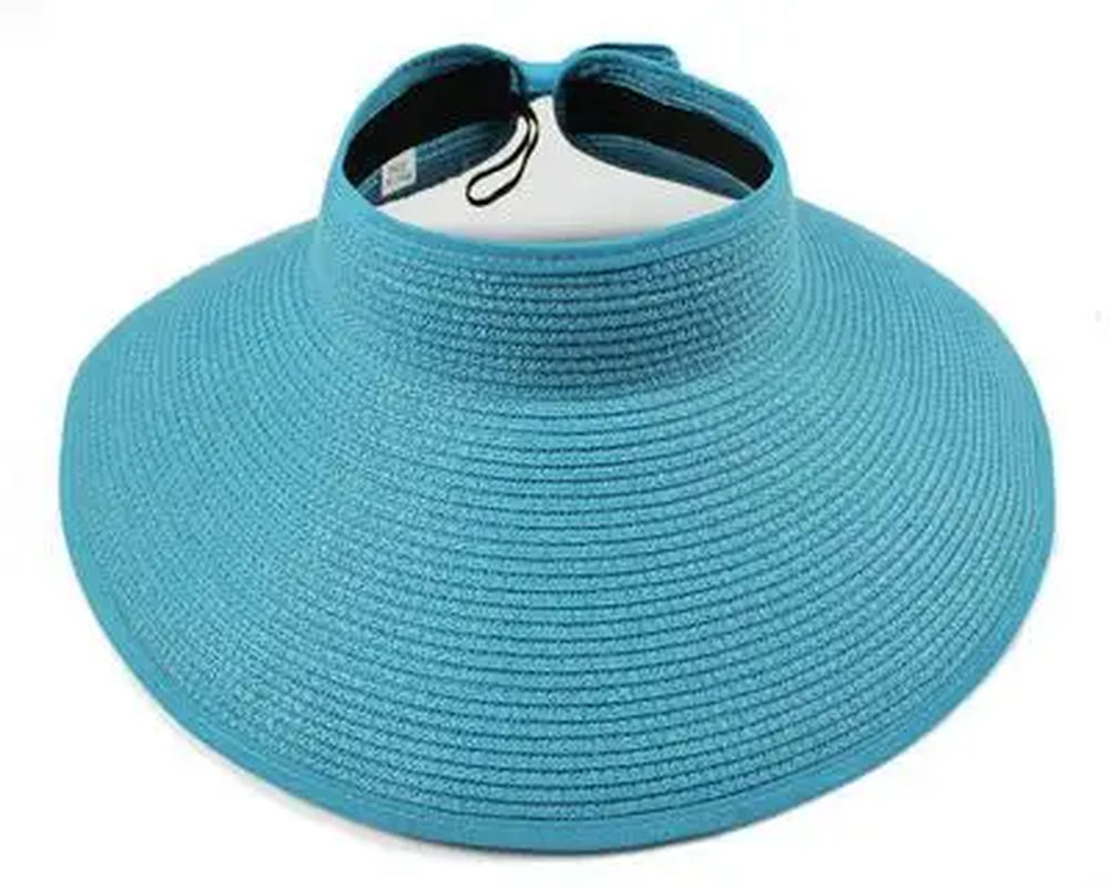 New Spring Summer Visors Cap Foldable Wide Large Brim Sun Hat Beach Hats for Women Straw Hat Wholesale Chapeau