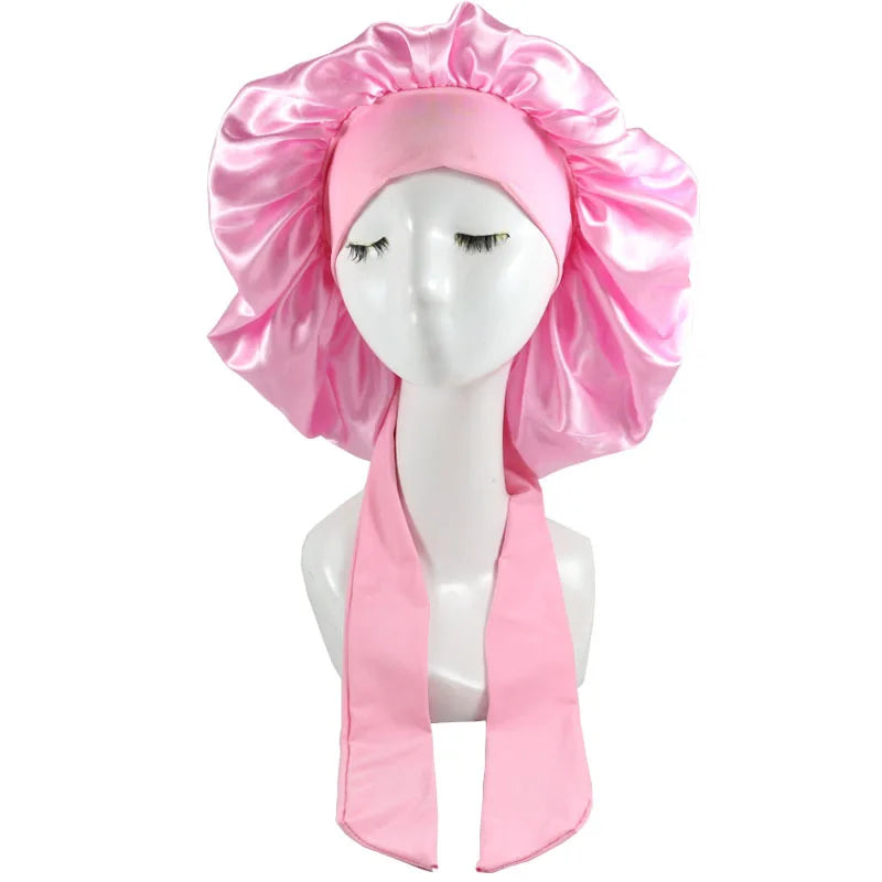 Women Satin Solid Sleeping Hat Night Sleep Cap Hair Care Bonnet Nightcap for Women Men Unisex Cap Bonnet De Nuit Shower Turban