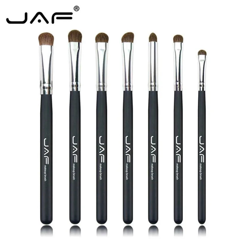 JAF 7Pcs Makeup Brush Set High Quality Eyeshadow Eyebrow Eye Brushes Natural Animal Hair Make up Brush Cosmetic Tool 25#701