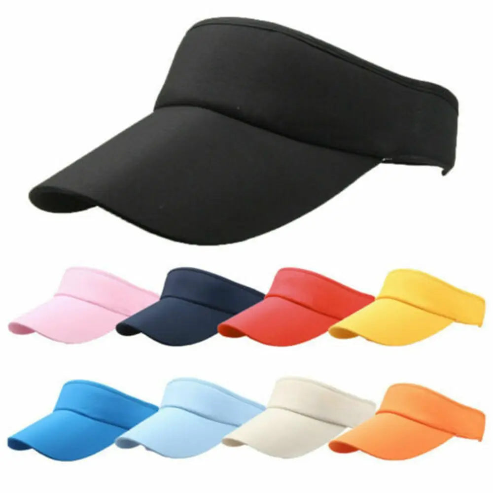 Men Women Hat Vizor Sun Visor Adjustable Sports Tennis Golf Headband Cap Unisex