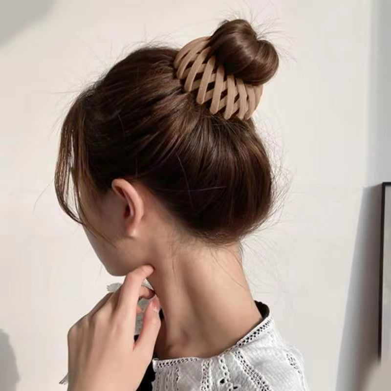 Magic Hair Clip Bird Nest Shaped Hair Holder Velvet Hair Ring Ball Head Hair Device High Ponytail Hair Artifact Accessories