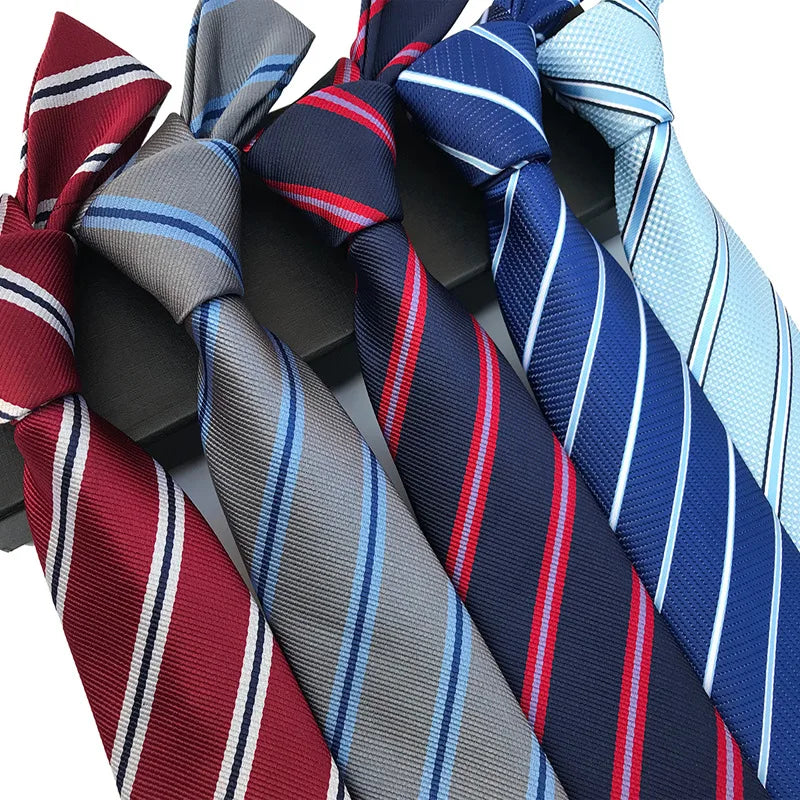 New 8Cm Striped Dark Tie Business Casual Silk Luxury Mens Neck Ties Wedding Party Neck Tie Formal Dress Neck Tie