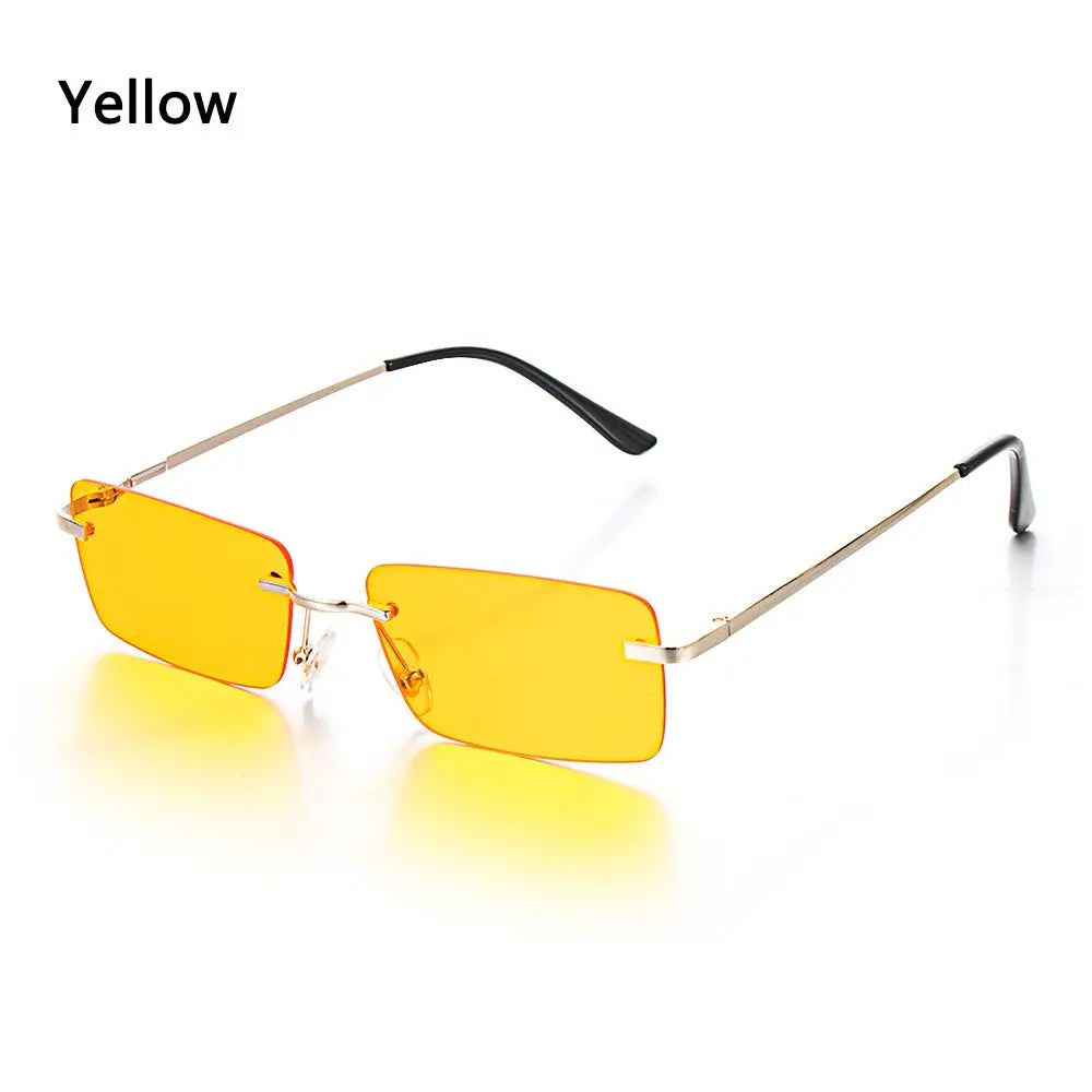 1Pc Women Vintage Sunglasses Luxury Design Rectangle Rimless Sun Glasses Retro UV400 Gradient Glasses Fashion Unisex Eyeglasses