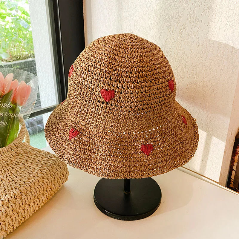 Sun Hat Beach Ladies Summer Hats for Women Straw Hats Crochet Hat Panamas UV Protection Sun Visor Beach Hats