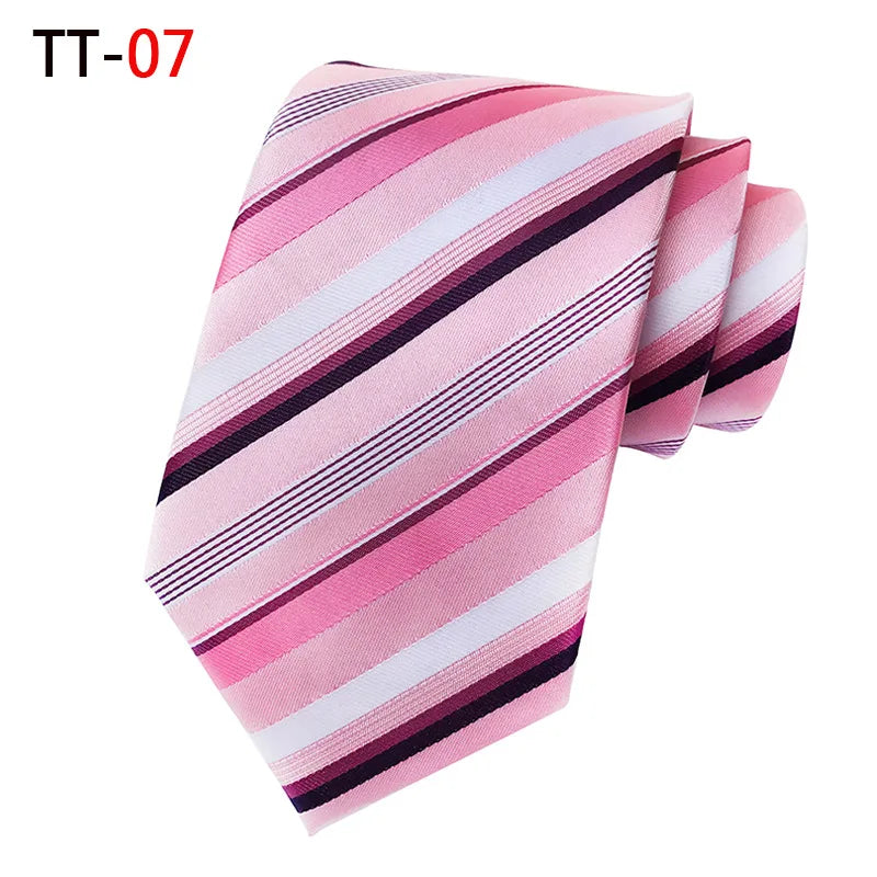 New 8Cm Striped Dark Tie Business Casual Silk Luxury Mens Neck Ties Wedding Party Neck Tie Formal Dress Neck Tie