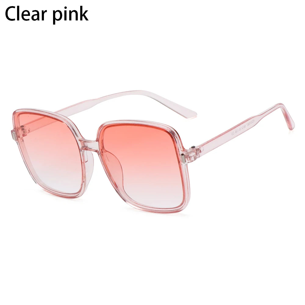 Classic Oversized Sunglasses Vintage Women Big Frame Square Sun Glasses UV400 Driver Goggles Lady Square Sunglasses