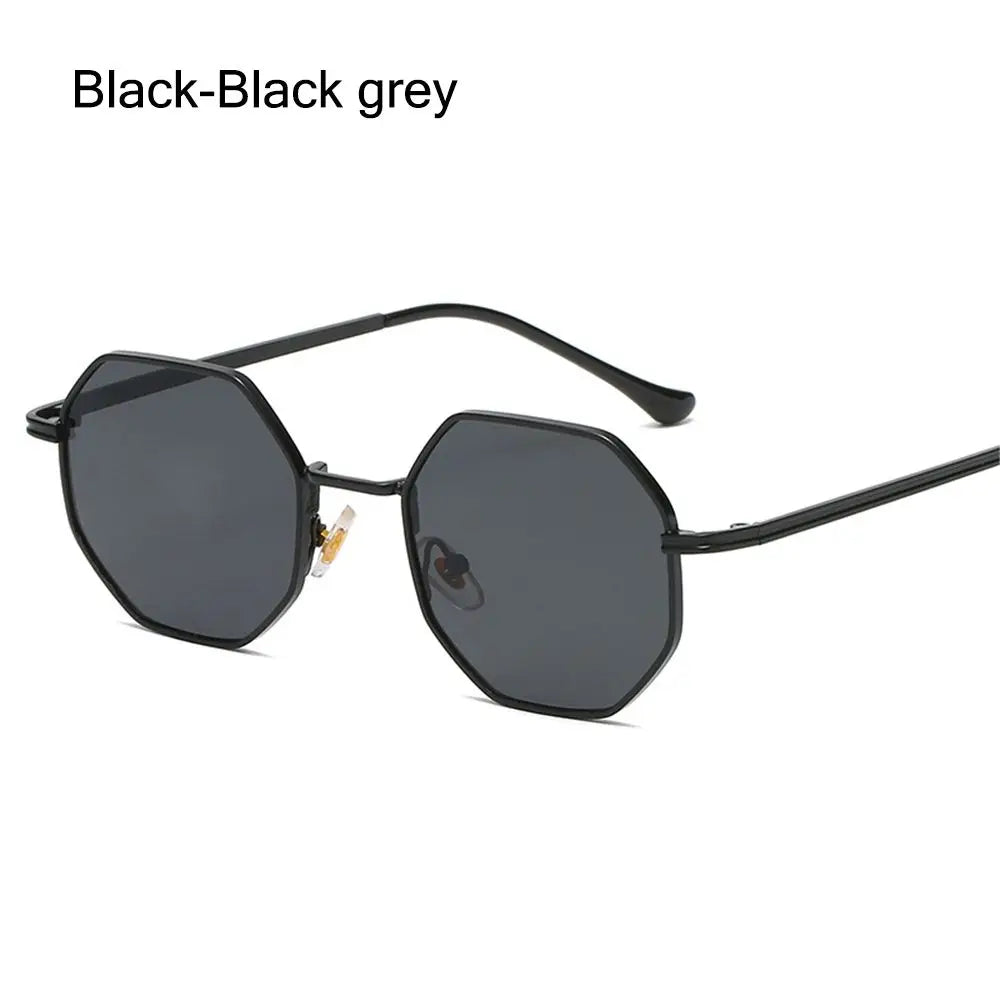 Retro Square Sunglasses for Men Women Fashion Small Frame Polygon Sun Glasses Vintage Metal UV Protection Sunglasses